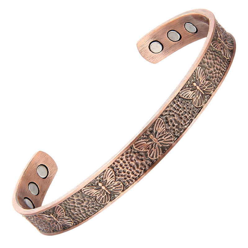 Buddha Stones Copper Open Butterfly Balance Self Care Adjustable Cuff Bracelet Bangle - Copper(Wrist Circumference: 15-17cm) - image 0
