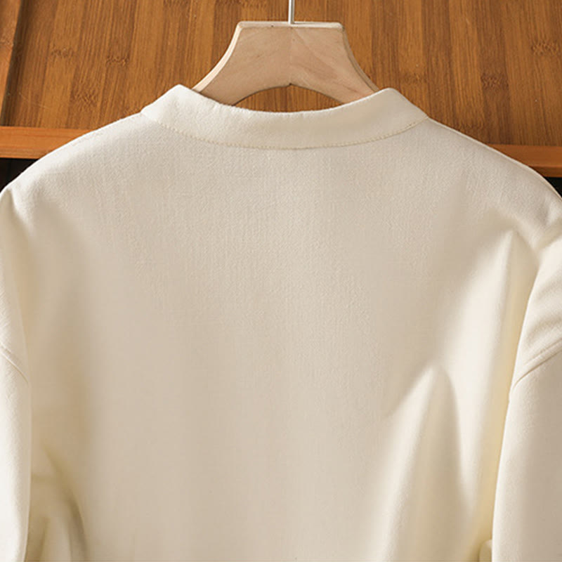 Buddha Stones Winter Frog-button Long Sleeve Cotton Fleece Lined Women's Thermal Jacket With Pockets - image 5