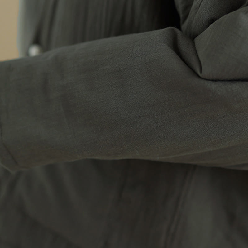 Buddha Stones Winter Long Sleeve Cotton Women's Thermal Jacket With Pockets - image 22