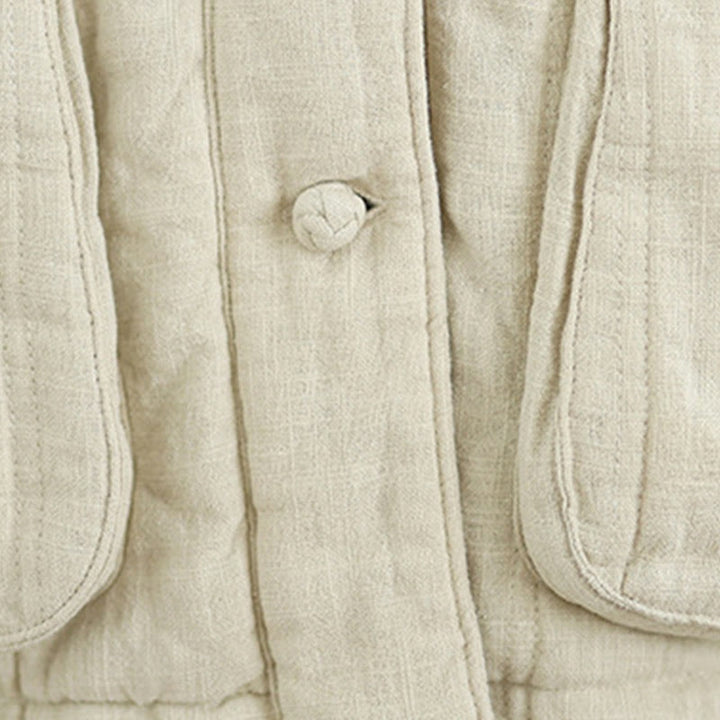 Buddha Stones Winter Solid Long Sleeve Cotton Women's Thermal Jacket With Pockets - image 13