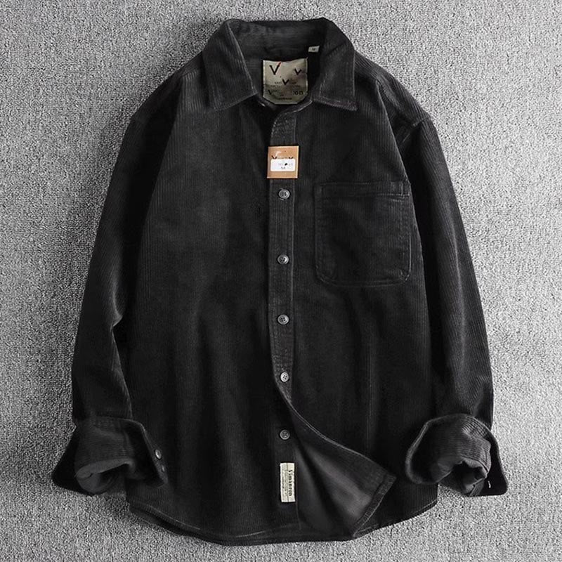 Buddha Stones Solid Color Single Breasted Buttons Men's Long Sleeve Thickened Jacket With Pockets - Black - US/UK/AU44，EU54 (4XL) - image 13