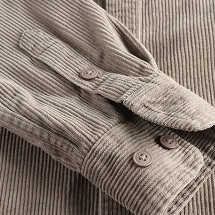 Buddha Stones Solid Color Single Breasted Buttons Men's Long Sleeve Thickened Jacket With Pockets - image 4