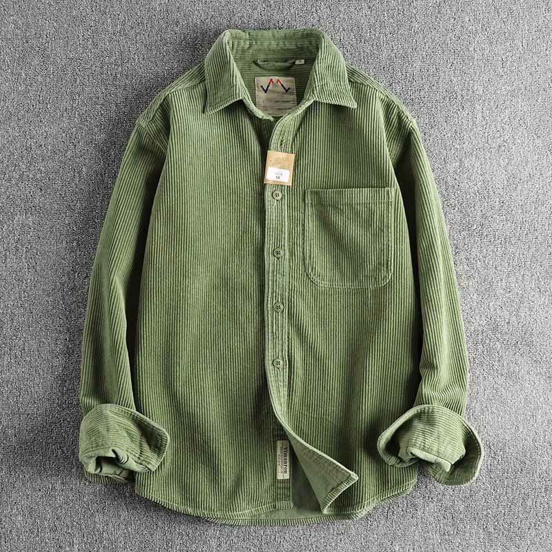 Buddha Stones Solid Color Single Breasted Buttons Men's Long Sleeve Thickened Jacket With Pockets - Green - US/UK/AU44，EU54 (4XL) - image 6