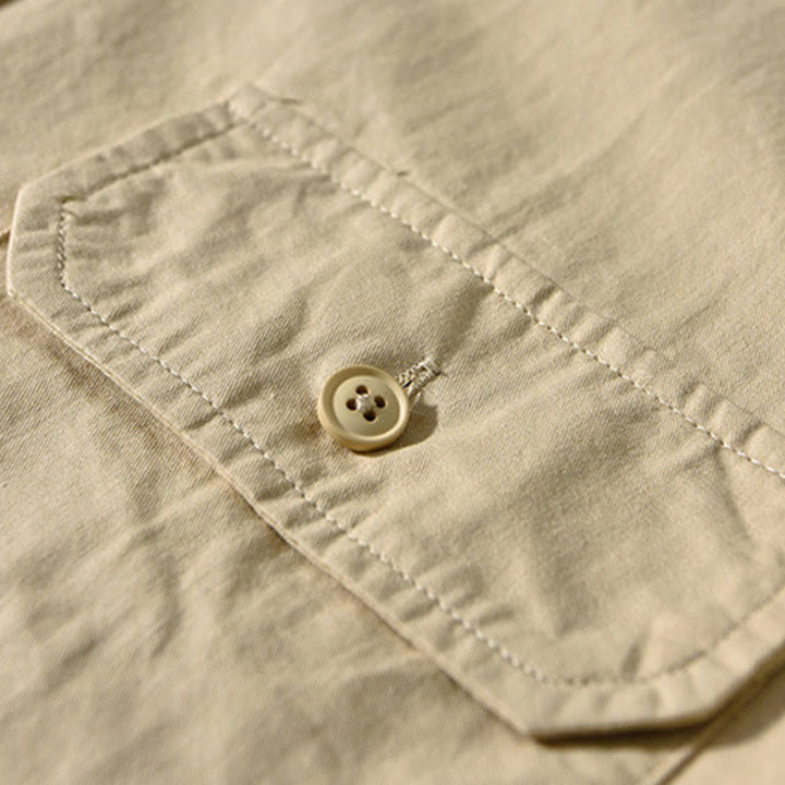 Buddha Stones Crew Neck Solid Color Men's Long Sleeve Cotton Thickened Jacket With Pockets - image 2