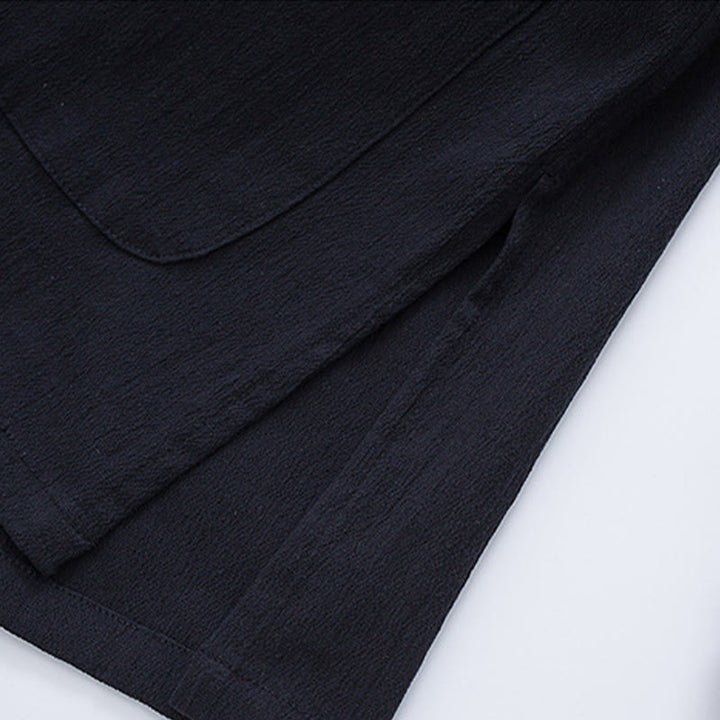 Buddha Stones Spring Cranes Design Men's Frog-Button Cotton Linen Long Sleeve Jacket - image 7