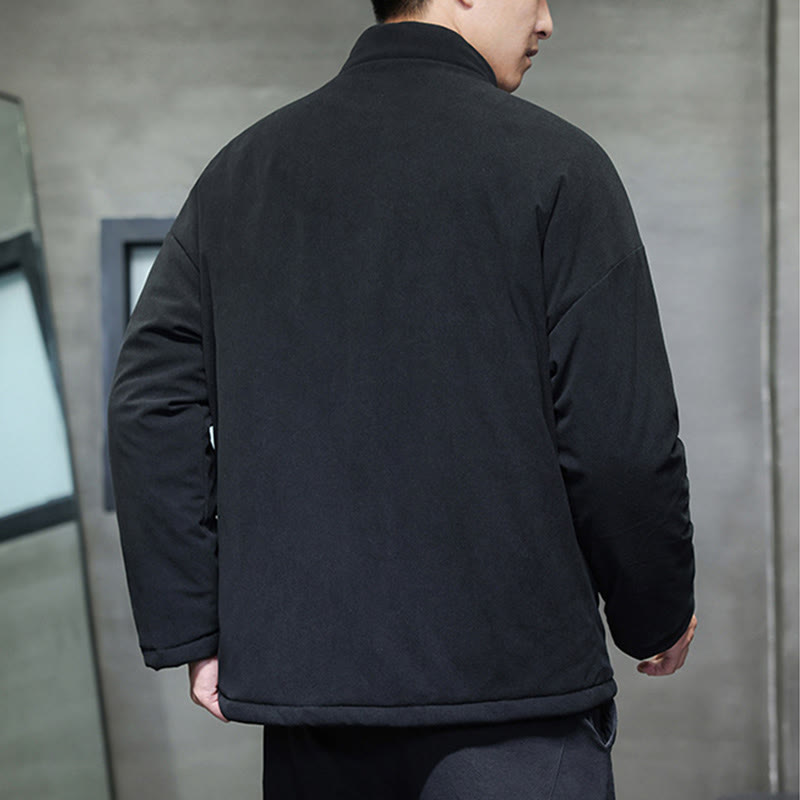 Buddha Stones Winter Yin Yang Tai Chi Corduroy Long Sleeve Men's Jacket With Pockets - image 3