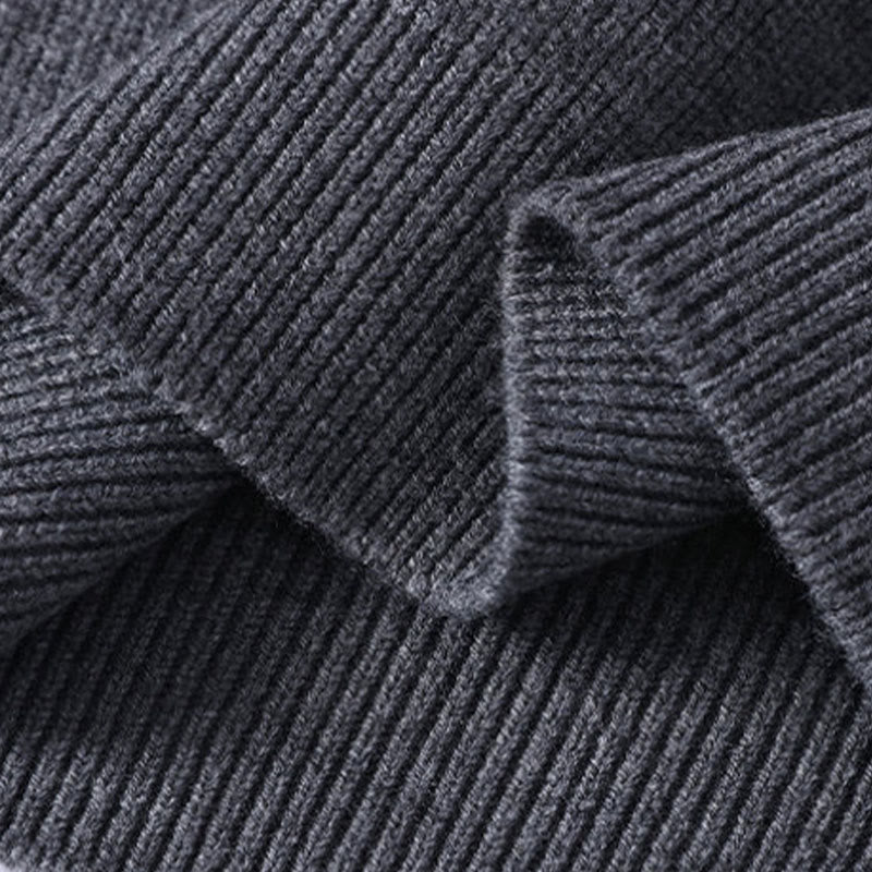 Buddha Stones Winter Black Stand Collar Design Warm Men's Long Sleeve Knitted Sweater - image 5