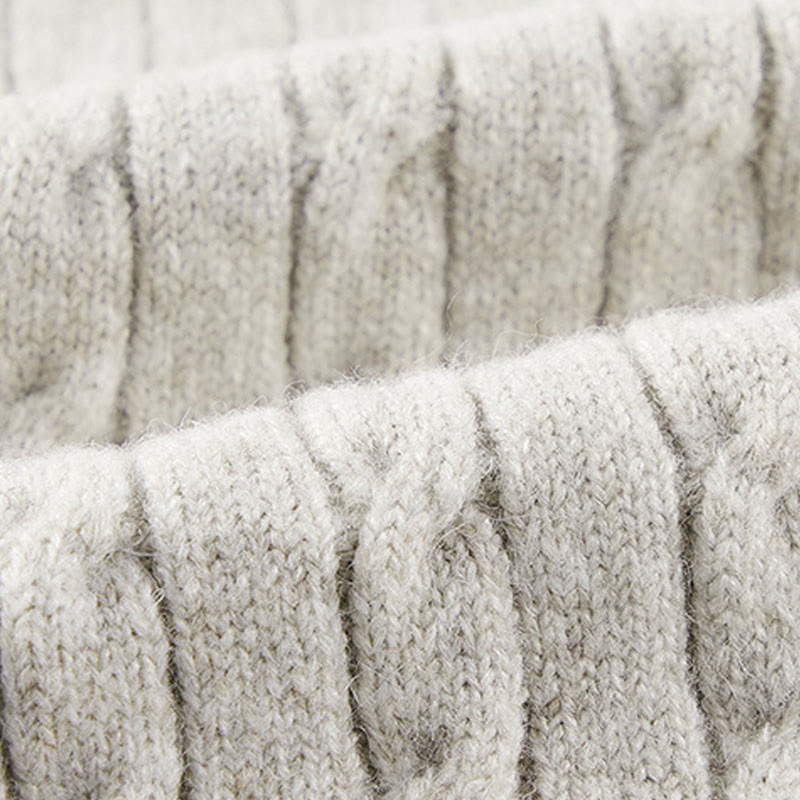 Buddha Stones Winter Crew Neck Three Buttons Twisted Design Warm Men's Long Sleeve Knitted Sweater - image 10