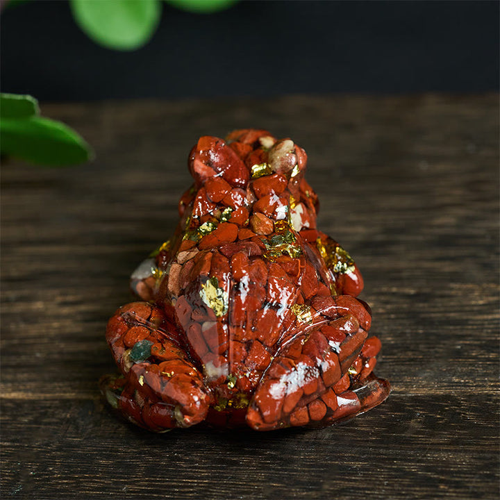 Buddha Stones Crystal Drip Resin Small Frog Passion Decoration Statue - image 3
