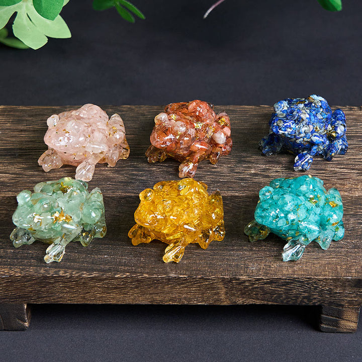 Buddha Stones Crystal Drip Resin Small Frog Passion Decoration Statue - image 38