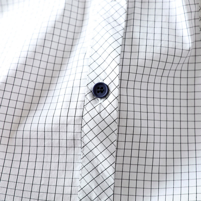 Buddha Stones Plaid Contrasting Buttons Down Long Sleeve Women's Cotton Shirt - image 11