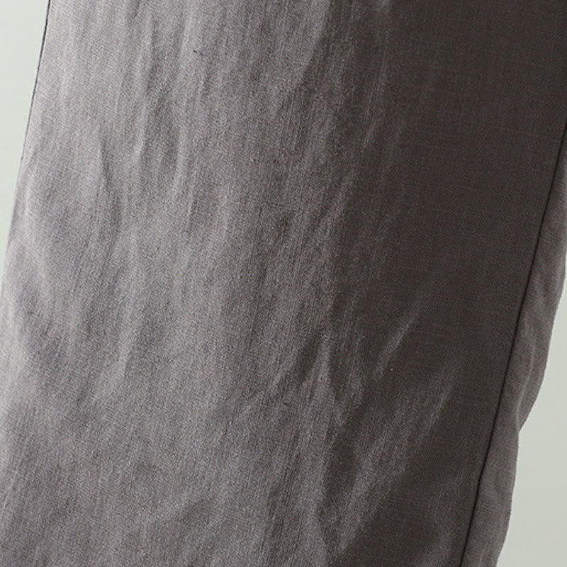 Buddha Stones Winter Contrasting Drawstring Cotton Linen Women's Wide Leg Pants With Pockets - image 20