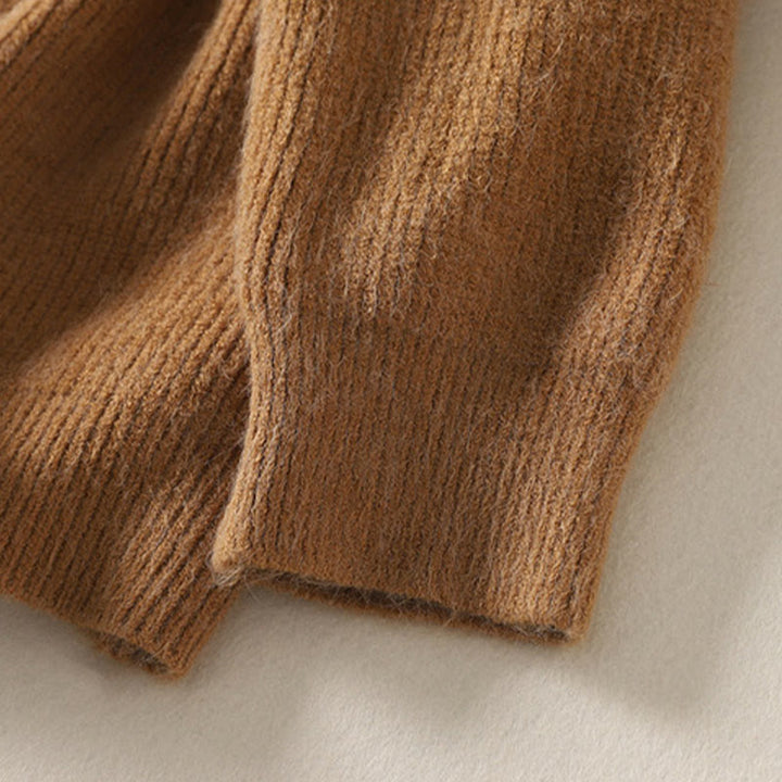 Buddha Stones Winter V-Neck Buttons Cotton Women's Long Sleeve Knitted Cardigan - image 8