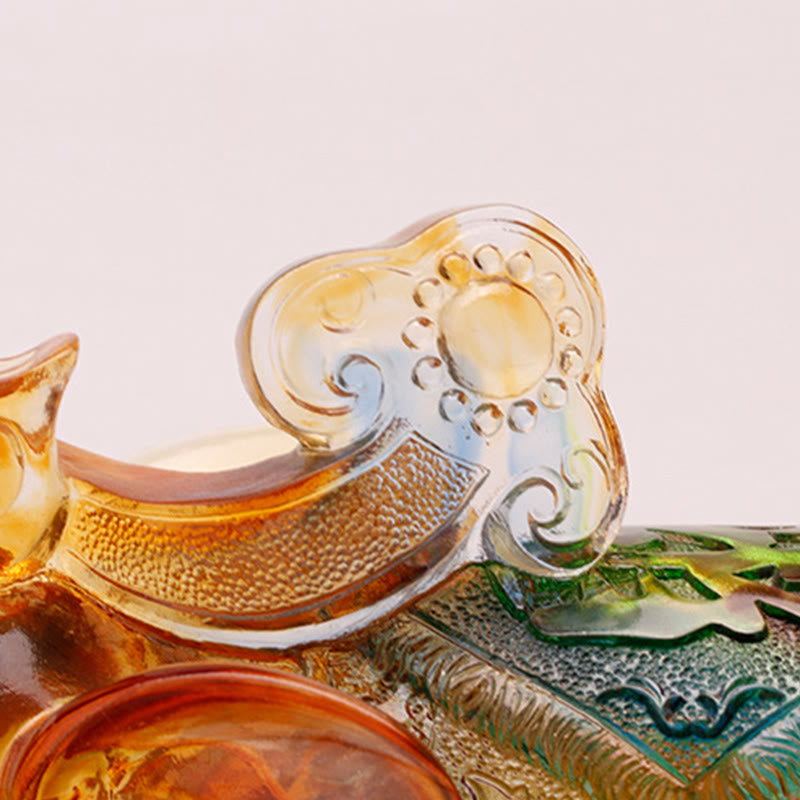 Buddha Stones Handmade Liuli Crystal Elephant Art Piece Wisdom Wealth Home Decoration - image 13