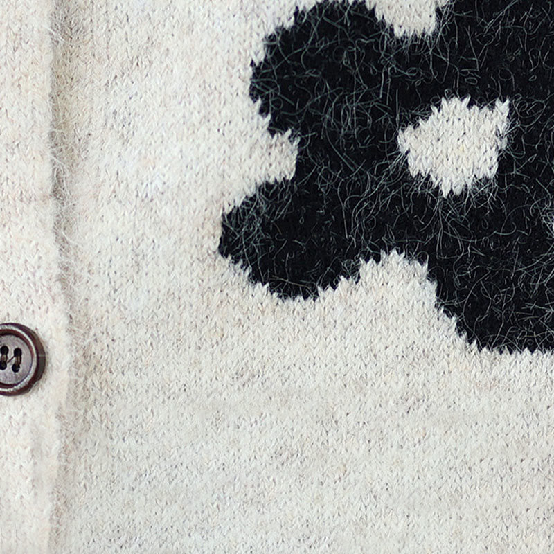 Buddha Stones Winter Flowers Buttons Cotton Women's Long Sleeve Knitted Cardigan - image 16