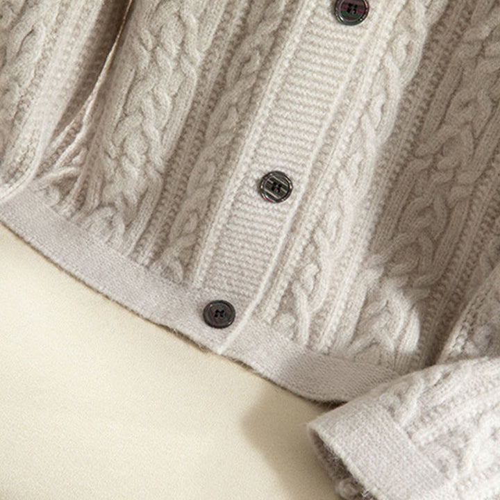 Buddha Stones Casual Winter Twisted Buttons Design Cotton Women's Long Sleeve Knitted Cardigan - image 38