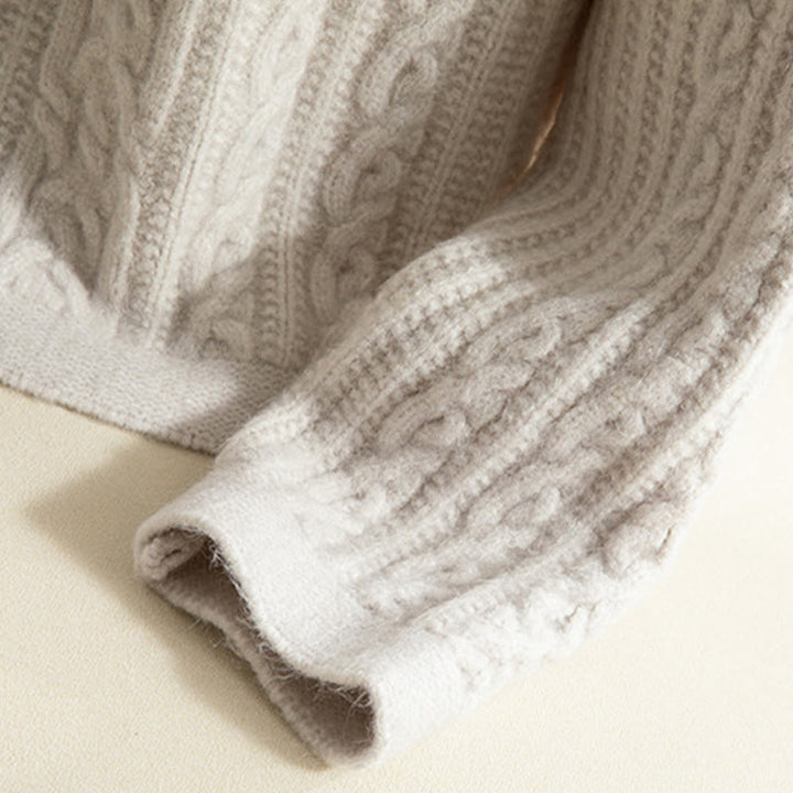 Buddha Stones Casual Winter Twisted Buttons Design Cotton Women's Long Sleeve Knitted Cardigan - image 41