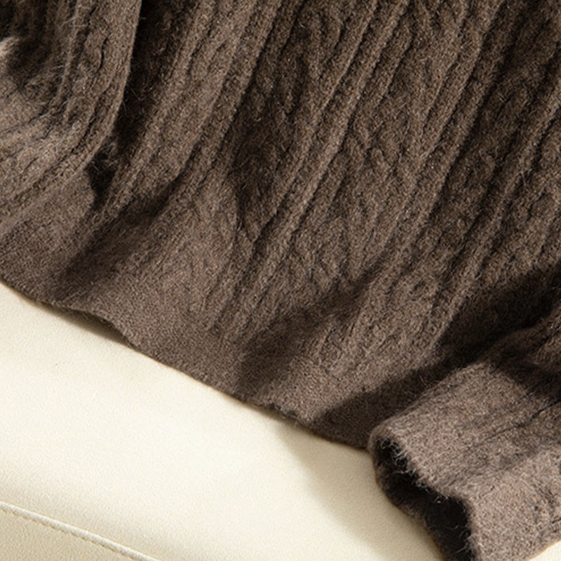 Buddha Stones Casual Winter Twisted Buttons Design Cotton Women's Long Sleeve Knitted Cardigan - image 13