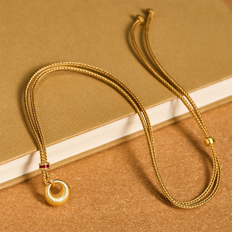 Buddha Stones "Wishing You Lasting Peace" 24k Gold Plated Copper Peace Buckle Necklace Includes Gift Message Card - image 4