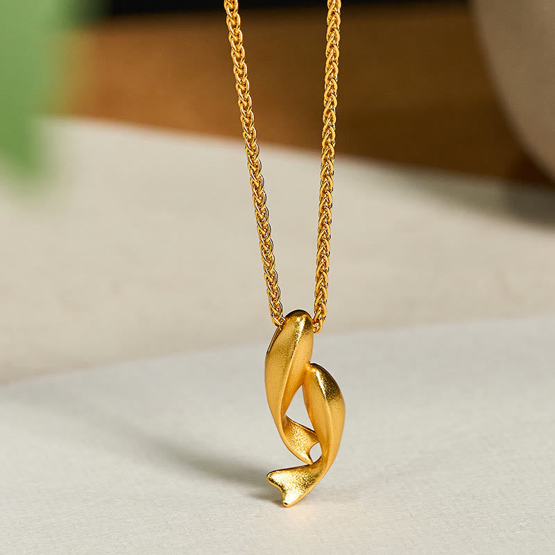 Buddha Stones Double Koi Fish 24k Gold Plated Brass Chain Wealth Necklace Pendant - Double Koi Fish(Pendant Size: 8.68*23.01mm) - image 0