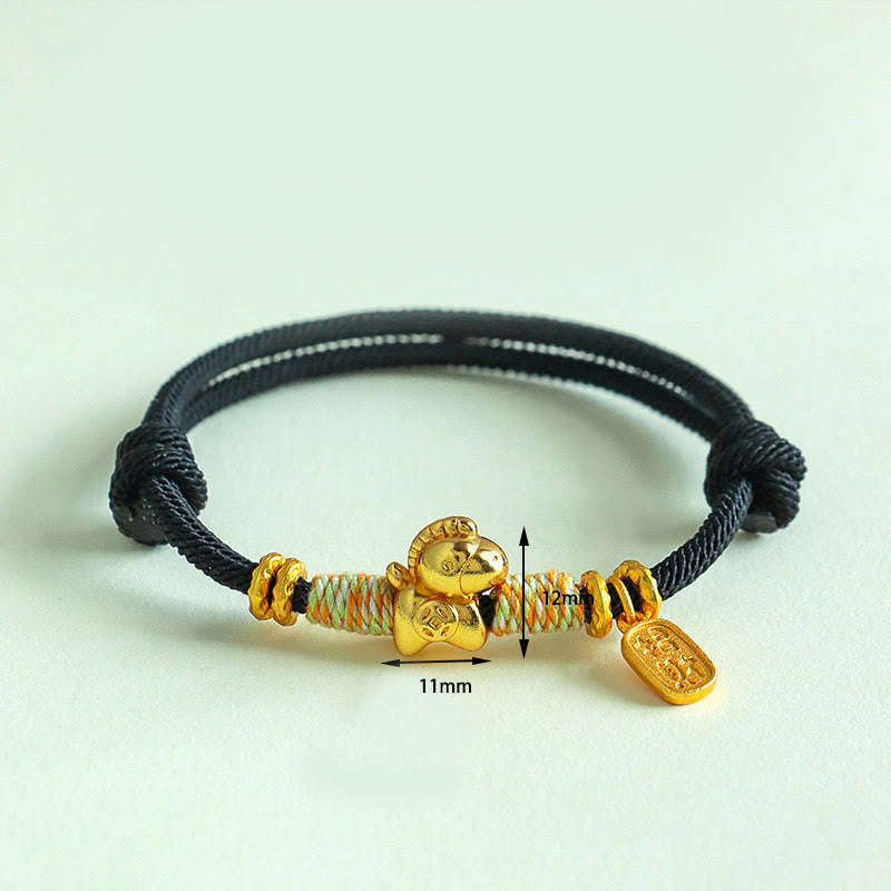 Buddha Stones Year Of The Horse Red String Black String Lucky Fortune Charm Braided Connection Bracelet - image 14
