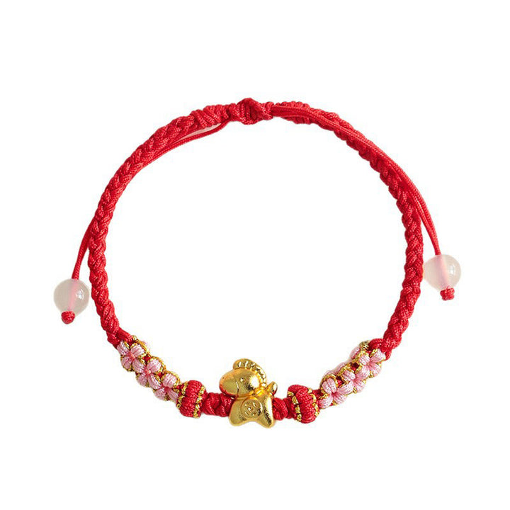 Buddha Stones Year Of The Horse Multicolored String Peach Blossom Knot Red String Luck Bracelet - image 6