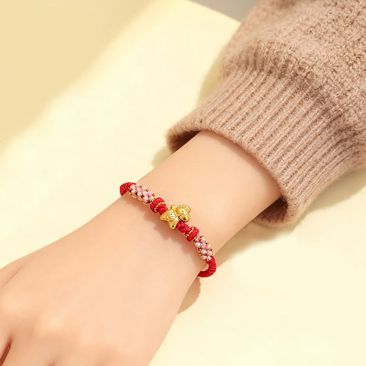 Buddha Stones Year Of The Horse Multicolored String Peach Blossom Knot Red String Luck Bracelet - image 7