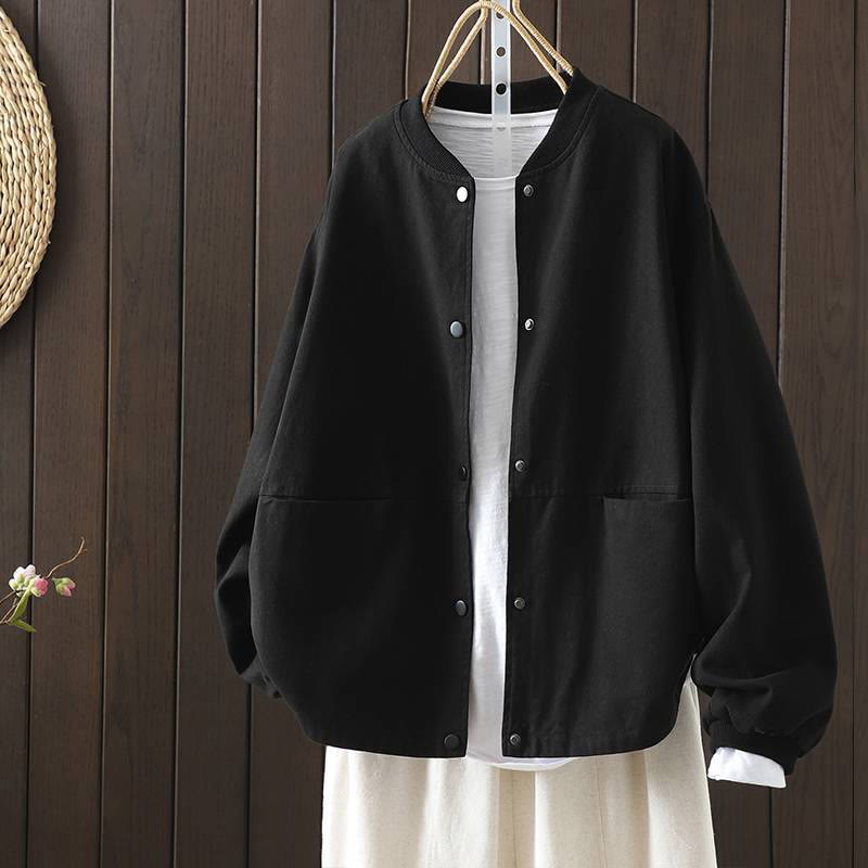 Buddha Stones Fall Button Down Women's Cotton Long Sleeve Outerwear Jacket With Pockets - Black - US14，UK/AU18，EU46 (2XL) - image 25