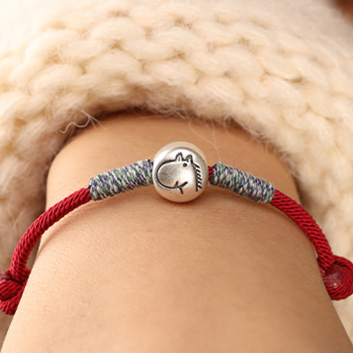 Buddha Stones 999 Sterling Silver Year Of The Horse Chinese Zodiac String Braided Luck Bracelet - image 10