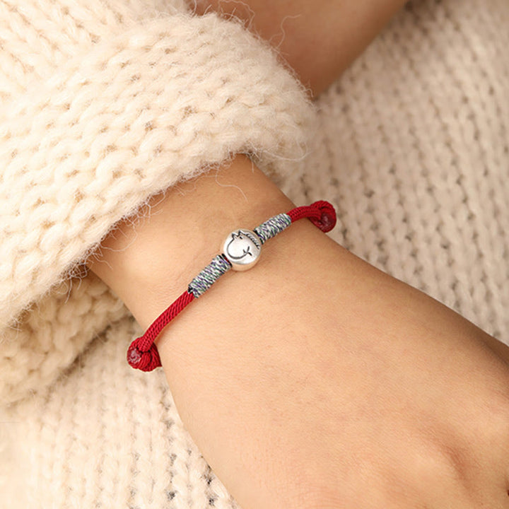 Buddha Stones 999 Sterling Silver Year Of The Horse Chinese Zodiac String Braided Luck Bracelet - image 8