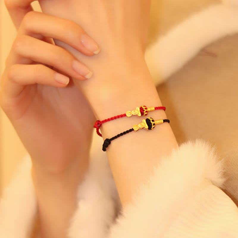 Buddha Stones Formless Buddha Lotus Knot Red String Protection Braided Bracelet - image 19
