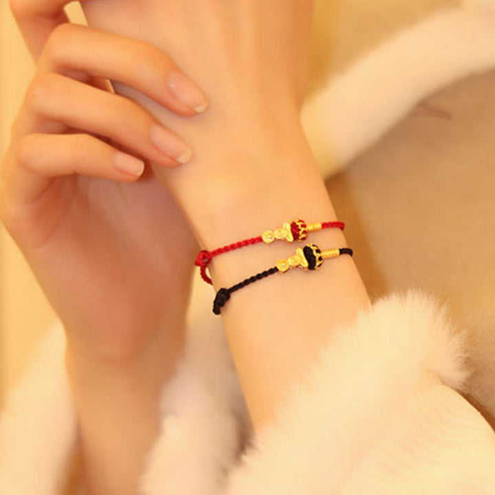 Buddha Stones Formless Buddha Lotus Knot Red String Protection Braided Bracelet - image 19