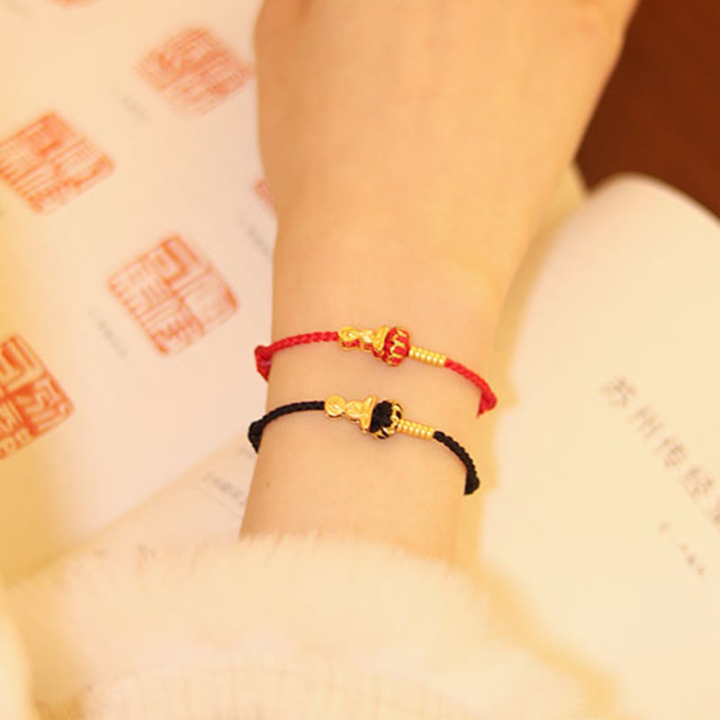 Buddha Stones Formless Buddha Lotus Knot Red String Protection Braided Bracelet - image 18