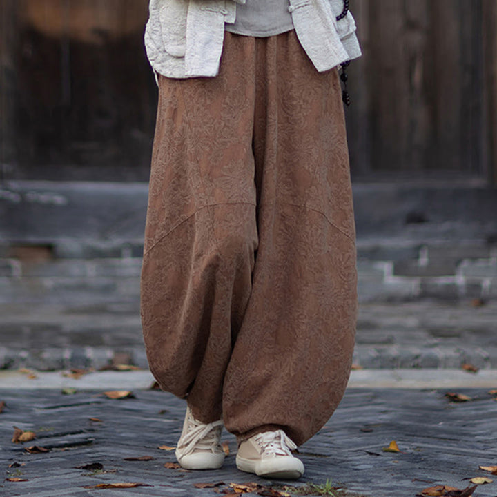 Buddha Stones Fall Jacquard Women's Frog-Button Long Sleeve Shirt Pants Cotton Linen Clothing - image 40