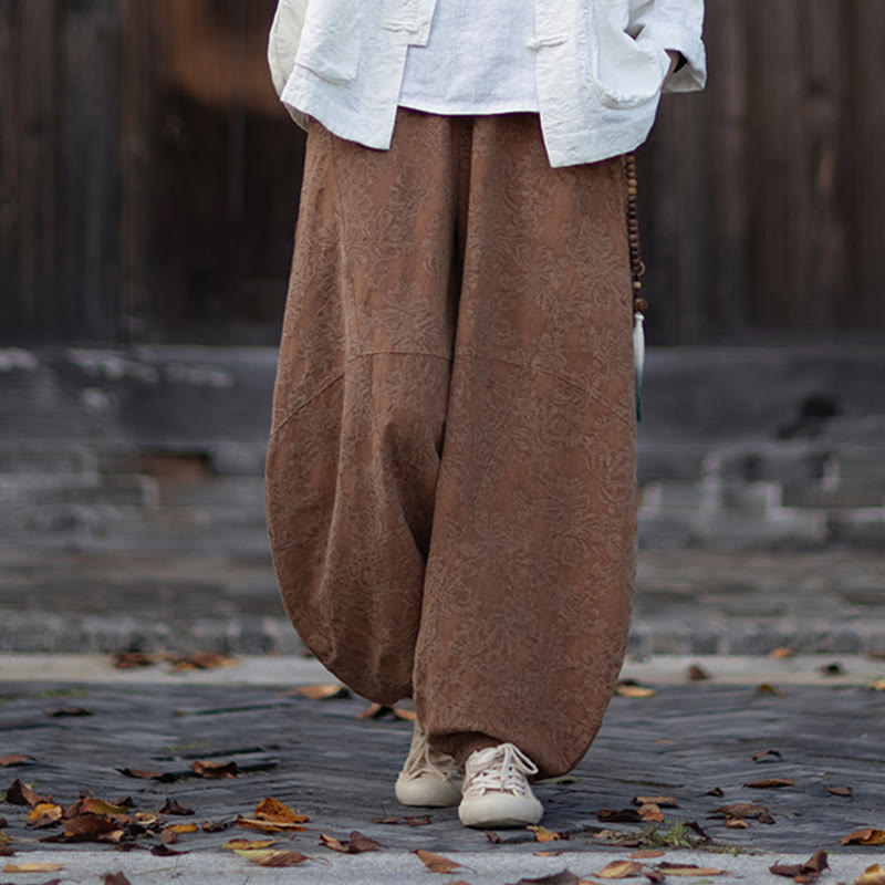 Buddha Stones Fall Jacquard Women's Frog-Button Long Sleeve Shirt Pants Cotton Linen Clothing - image 41