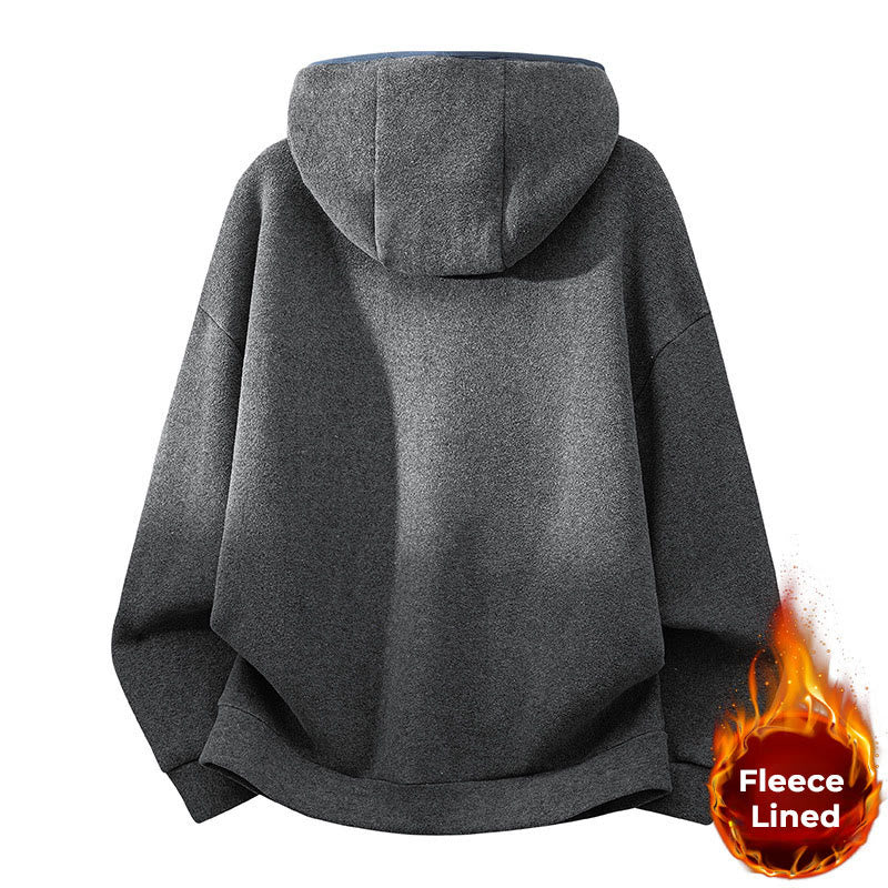 Buddha Stones Fall Winter Zipper Design Fleece Lined Long Sleeve Cotton Men's Hoodie - image 12