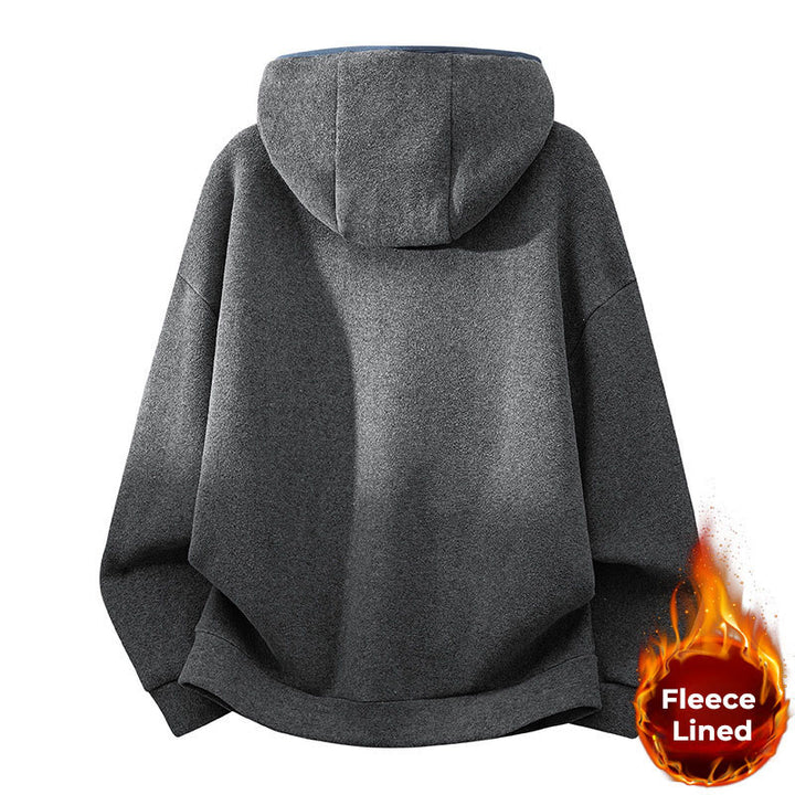 Buddha Stones Fall Winter Zipper Design Fleece Lined Long Sleeve Cotton Men's Hoodie - image 12