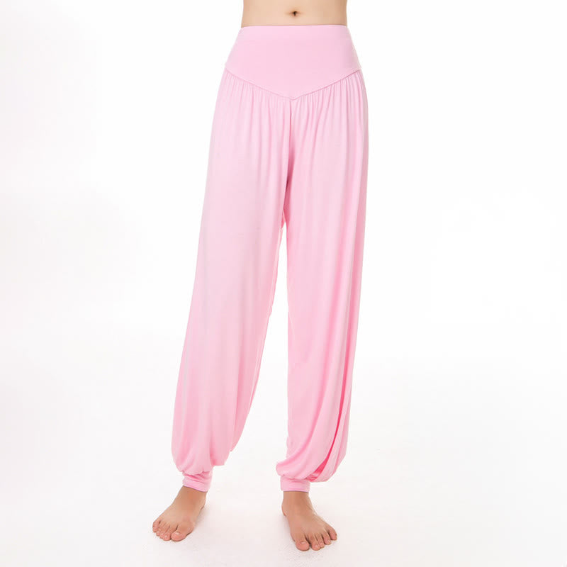 Buddha Stones Plain Color Loose Modal Yoga Dance Harem Pants - image 11