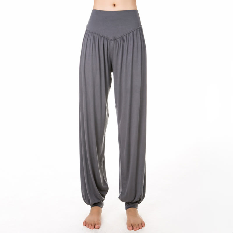 Buddha Stones Plain Color Loose Modal Yoga Dance Harem Pants - image 16
