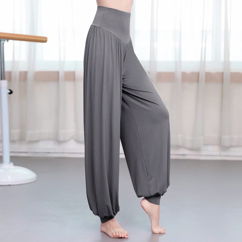 Buddha Stones Plain Color Loose Modal Yoga Dance Harem Pants - Dark Gray - US12，UK/AU16，EU44 (3XL) - image 13