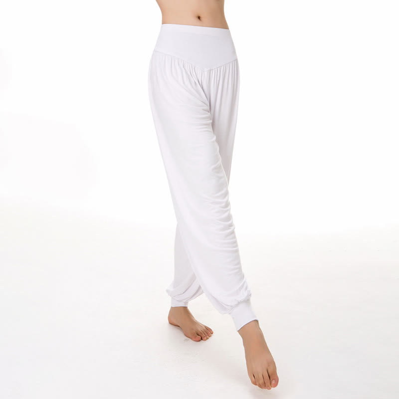 Buddha Stones Plain Color Loose Modal Yoga Dance Harem Pants - image 18