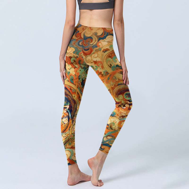 Buddha Stones Gorgeous Fairy Cloud Pattern Print Gym Leggings Women's Yoga Pants - image 4