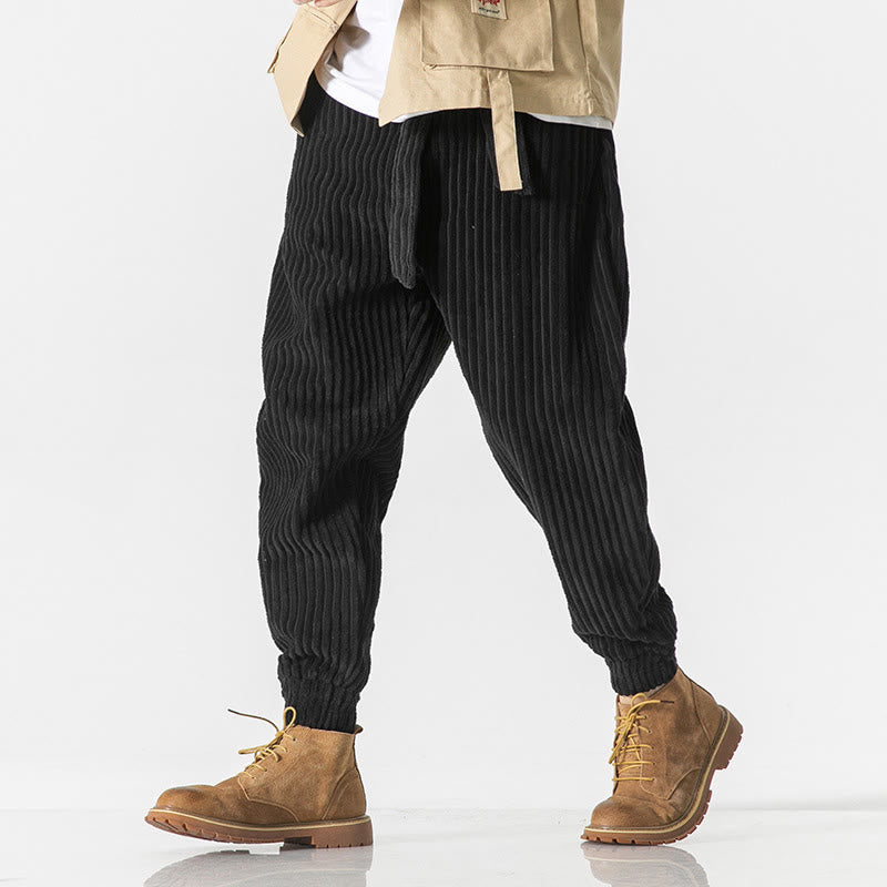 Buddha Stones Winter Solid Color Men's Ankle-Length Corduroy Pants With Pockets - image 17