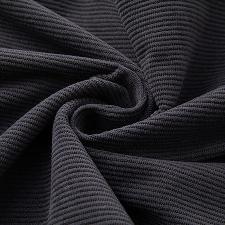 Buddha Stones Winter Men's Drawstring Plain Elastic Waistband Design Corduroy Pants With Pockets - image 4