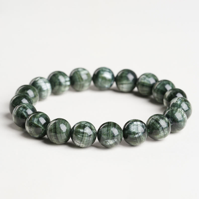 Buddha Stones Natural Seraphinite Round Emotional Balance Beaded Bracelet - Seraphinite(Wrist Circumference: 14-17cm) - 11mm - image 0