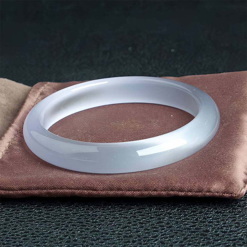 Buddha Stones White Cat's Eye Abundance Spiritual Cuff Bangle Bracelet - image 1