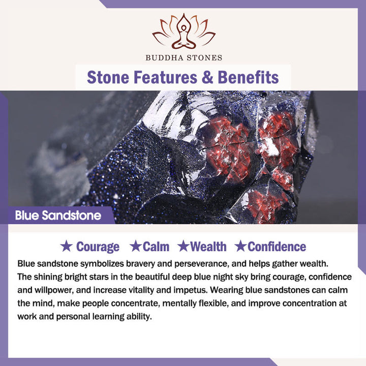 Buddha Stones Black Obsidian Blue Sandstone Transformation Necklace Pendant - image 10