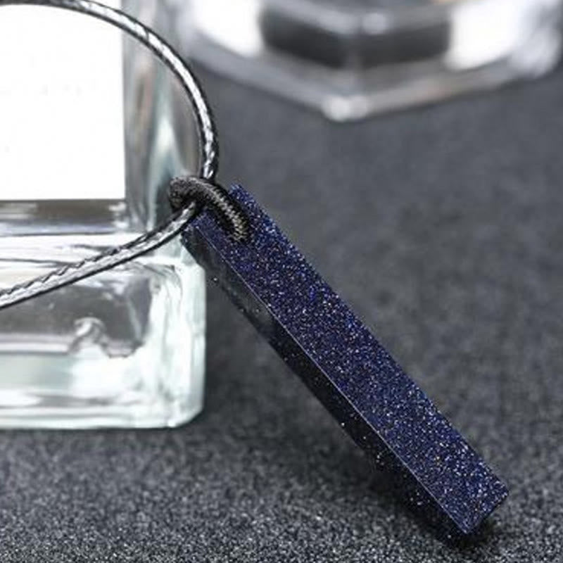 Buddha Stones Black Obsidian Blue Sandstone Transformation Necklace Pendant - image 6