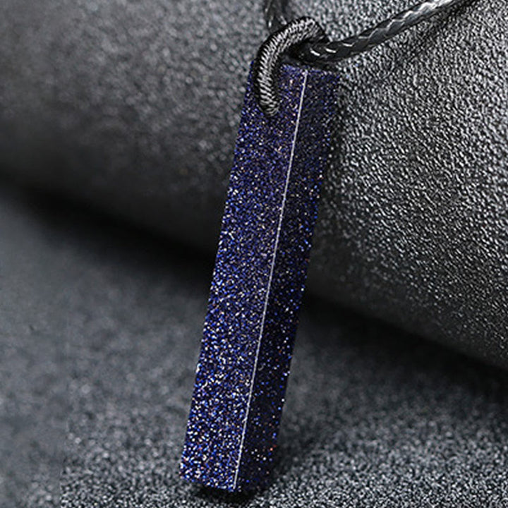 Buddha Stones Black Obsidian Blue Sandstone Transformation Necklace Pendant - Blue Sandstone - image 4