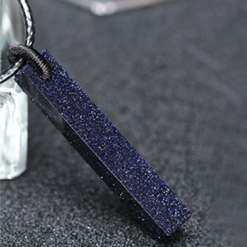 Buddha Stones Black Obsidian Blue Sandstone Transformation Necklace Pendant - image 5